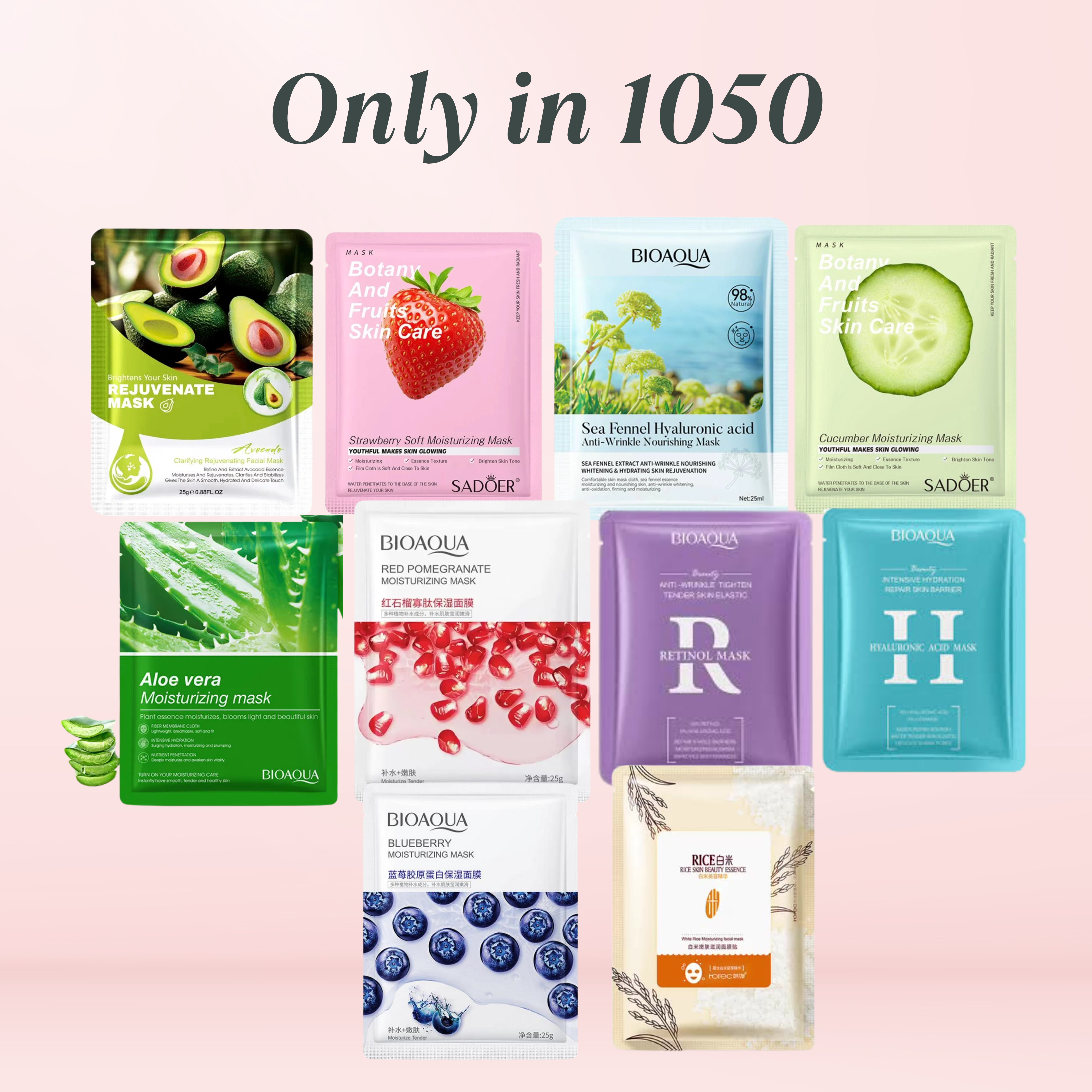 Pack of 10 Random Korean Face Sheet Masks
